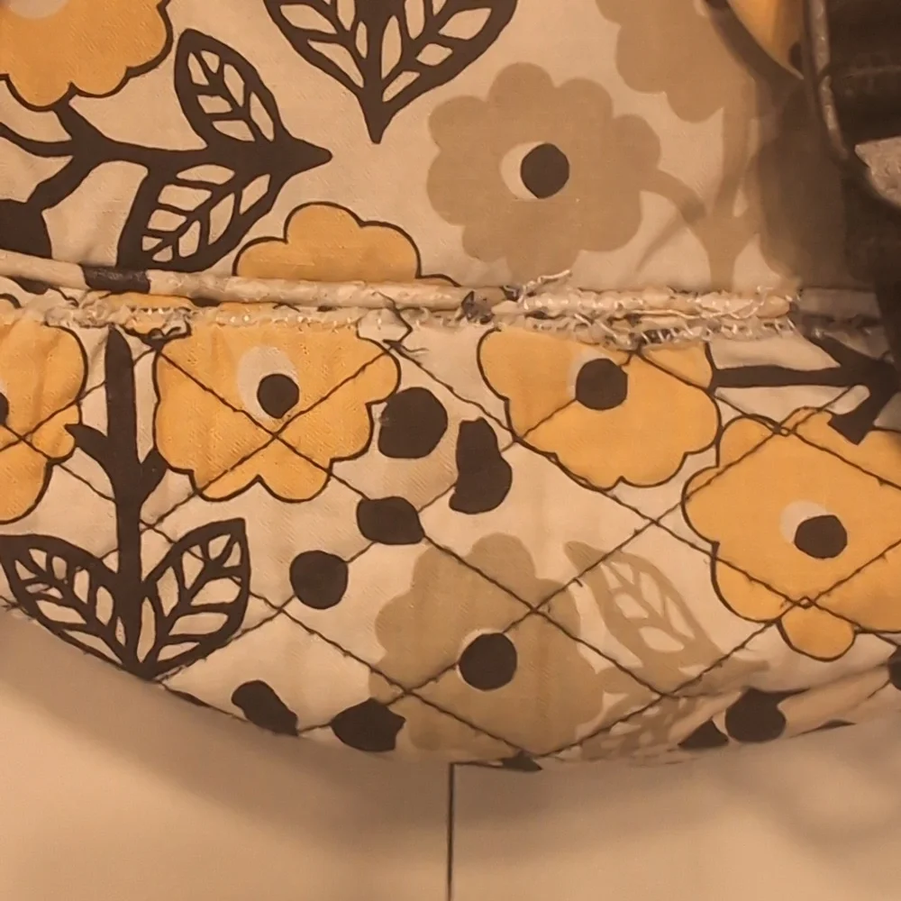 Vera Bradley Yellow Floral Quilted Backpack Pack